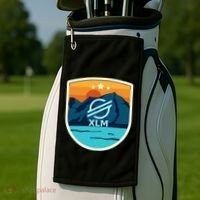 Stellar Xlm Mountain Badge Crypto Currency Sunrise Lake Gift Golf Towel thumb 2