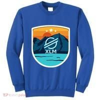 Stellar Xlm Mountain Badge Crypto Currency Sunrise Lake Gift Sweatshirt thumb 0