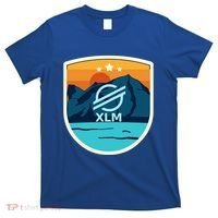 Stellar Xlm Mountain Badge Crypto Currency Sunrise Lake Gift T-Shirt thumb 0