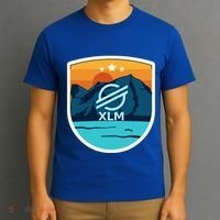 Stellar Xlm Mountain Badge Crypto Currency Sunrise Lake Gift T-Shirt thumb 3