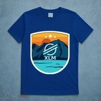Stellar Xlm Mountain Badge Crypto Currency Sunrise Lake Gift T-Shirt thumb 5