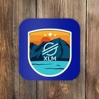 Stellar Xlm Mountain Badge Crypto Currency Sunrise Lake Gift Coaster thumb 0