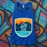 Stellar Xlm Mountain Badge Crypto Currency Sunrise Lake Gift Women's Tank Top thumb 3