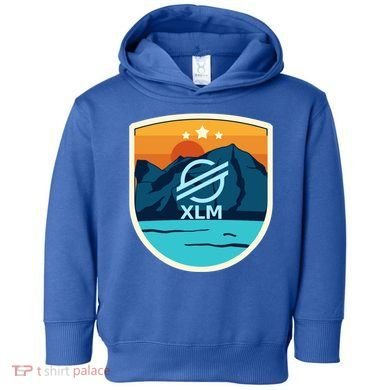 Stellar Xlm Mountain Badge Crypto Currency Sunrise Lake Gift Toddler Hoodie