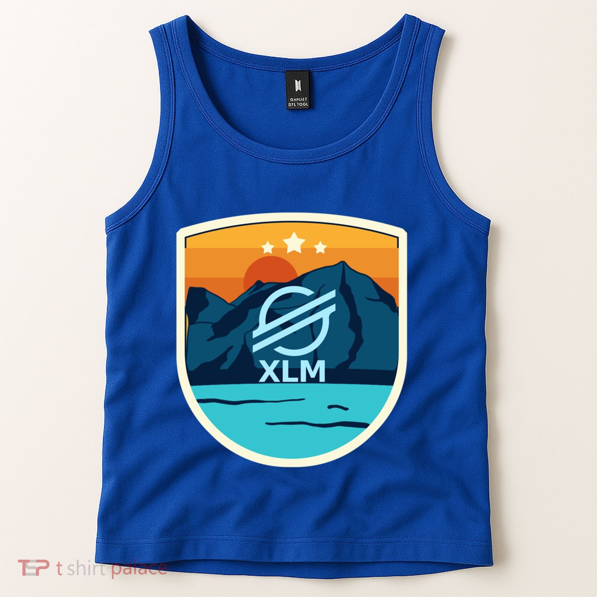 Stellar Xlm Mountain Badge Crypto Currency Sunrise Lake Gift Tank Top