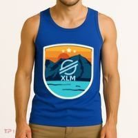 Stellar Xlm Mountain Badge Crypto Currency Sunrise Lake Gift Tank Top thumb 3