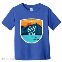 Stellar Xlm Mountain Badge Crypto Currency Sunrise Lake Gift Toddler T-Shirt thumb 0