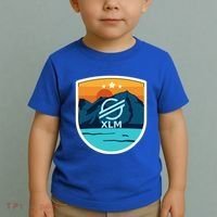 Stellar Xlm Mountain Badge Crypto Currency Sunrise Lake Gift Toddler T-Shirt thumb 2
