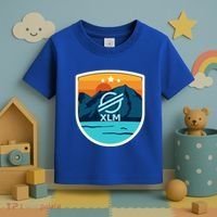 Stellar Xlm Mountain Badge Crypto Currency Sunrise Lake Gift Toddler T-Shirt thumb 3