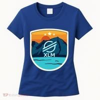 Stellar Xlm Mountain Badge Crypto Currency Sunrise Lake Gift Women's T-Shirt thumb 0