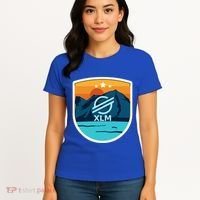 Stellar Xlm Mountain Badge Crypto Currency Sunrise Lake Gift Women's T-Shirt thumb 4
