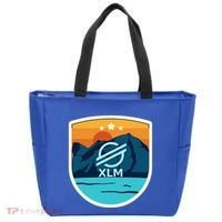 Stellar Xlm Mountain Badge Crypto Currency Sunrise Lake Gift Tote Bag thumb 0