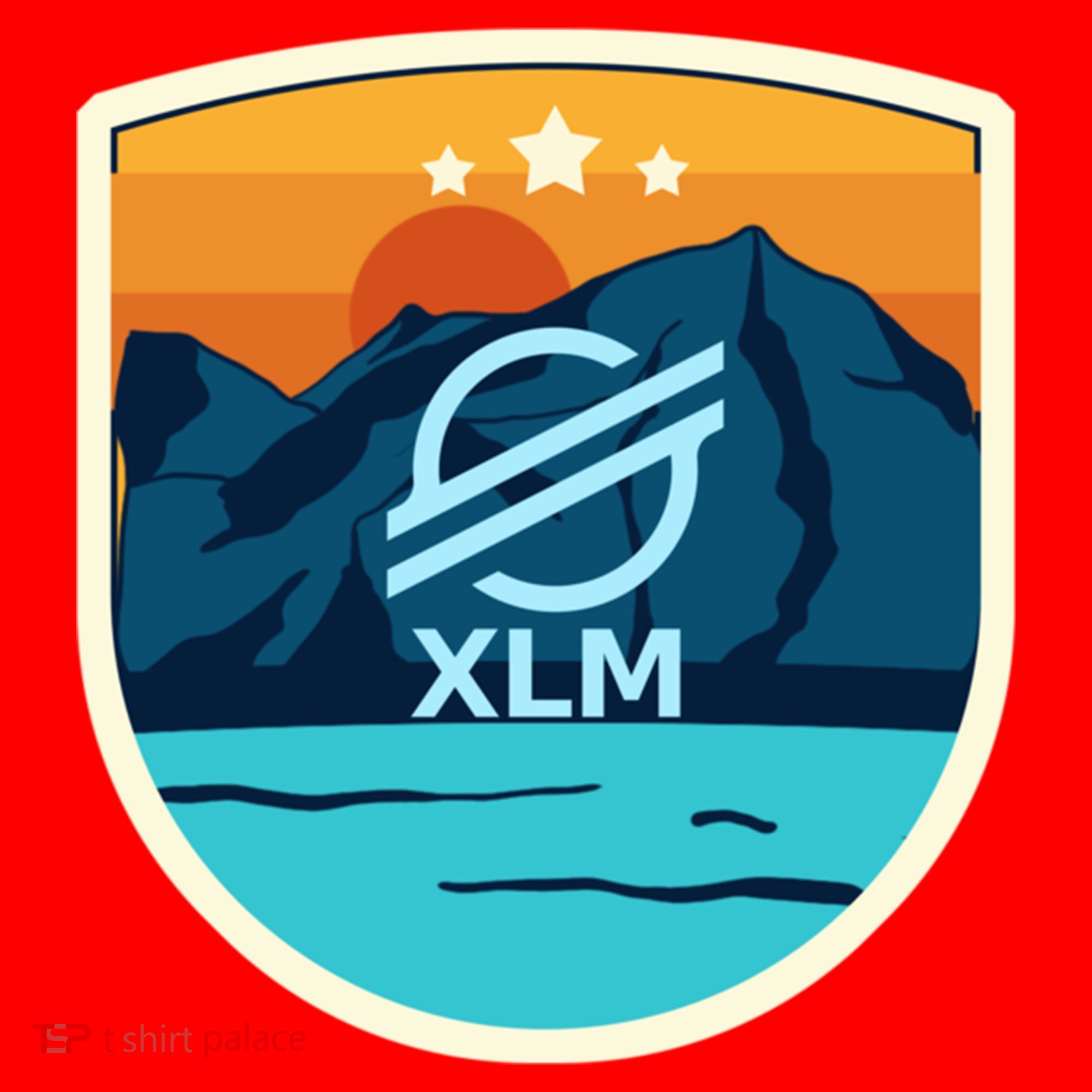 Stellar Xlm Mountain Badge Crypto Currency Sunrise Lake Gift Santa Hat