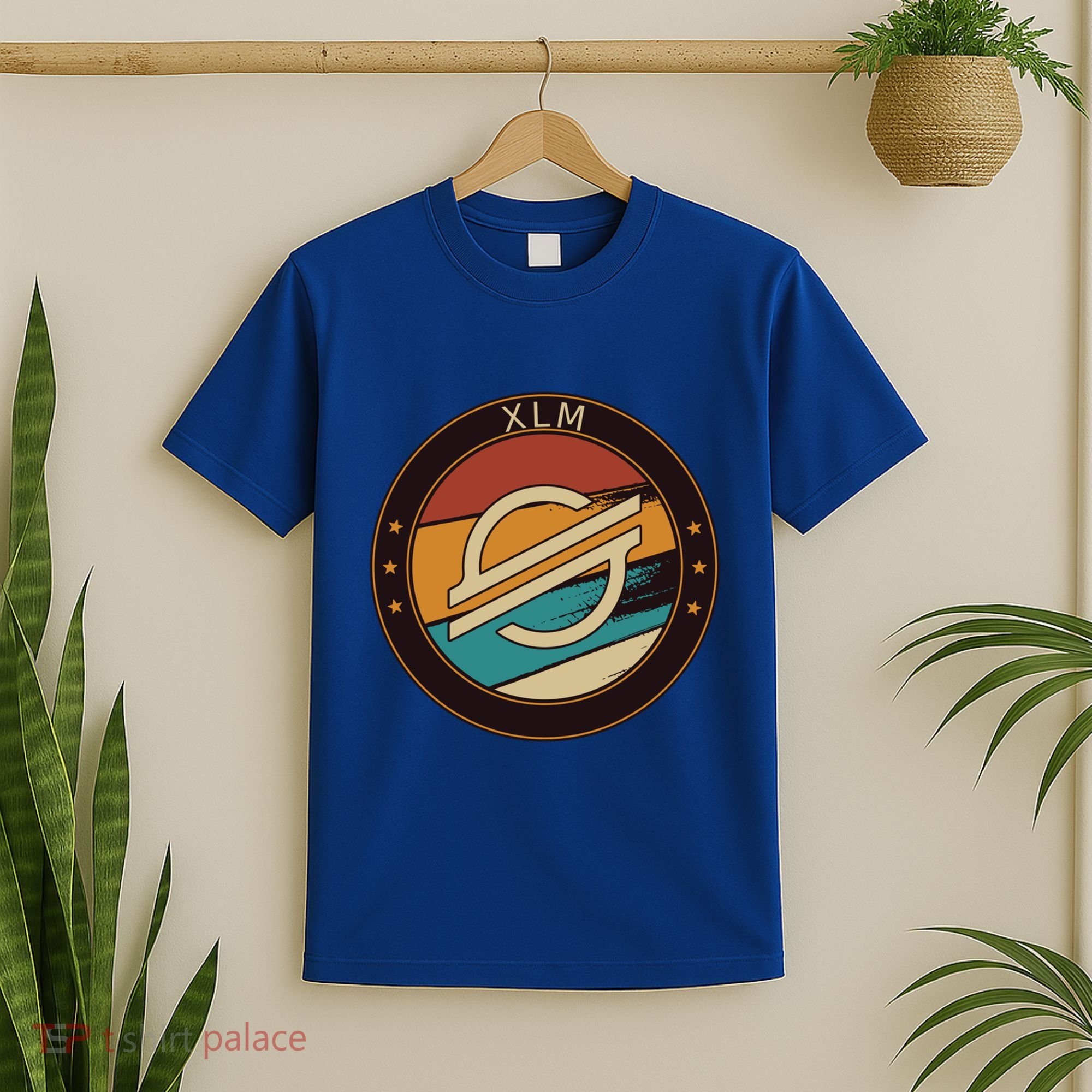 Stellar Xlm Vintage Crypto Retro Art Cryptocurrency Funny Gift T-Shirt