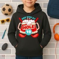 See You At Hole 19 Funny Golfer Golf Golfing Kids Hoodie thumb 2