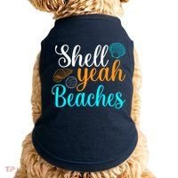 Shell Yeah Beaches Summer Vacation Tropical Cruise Doggie Tank thumb 0