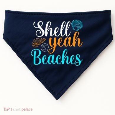 Shell Yeah Beaches Summer Vacation Tropical Cruise USA-Made Doggie Bandana