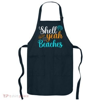Shell Yeah Beaches Summer Vacation Tropical Cruise Apron