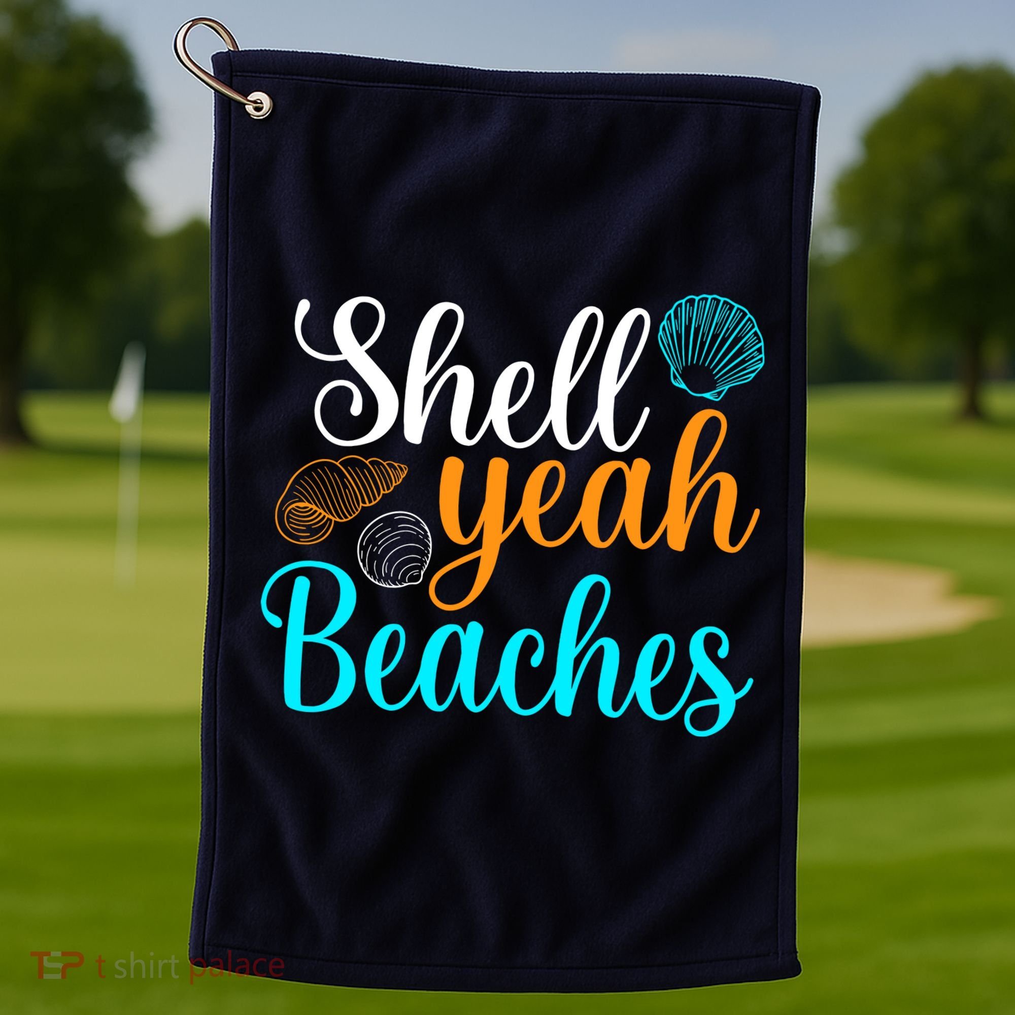 Shell Yeah Beaches Summer Vacation Tropical Cruise Golf Towel