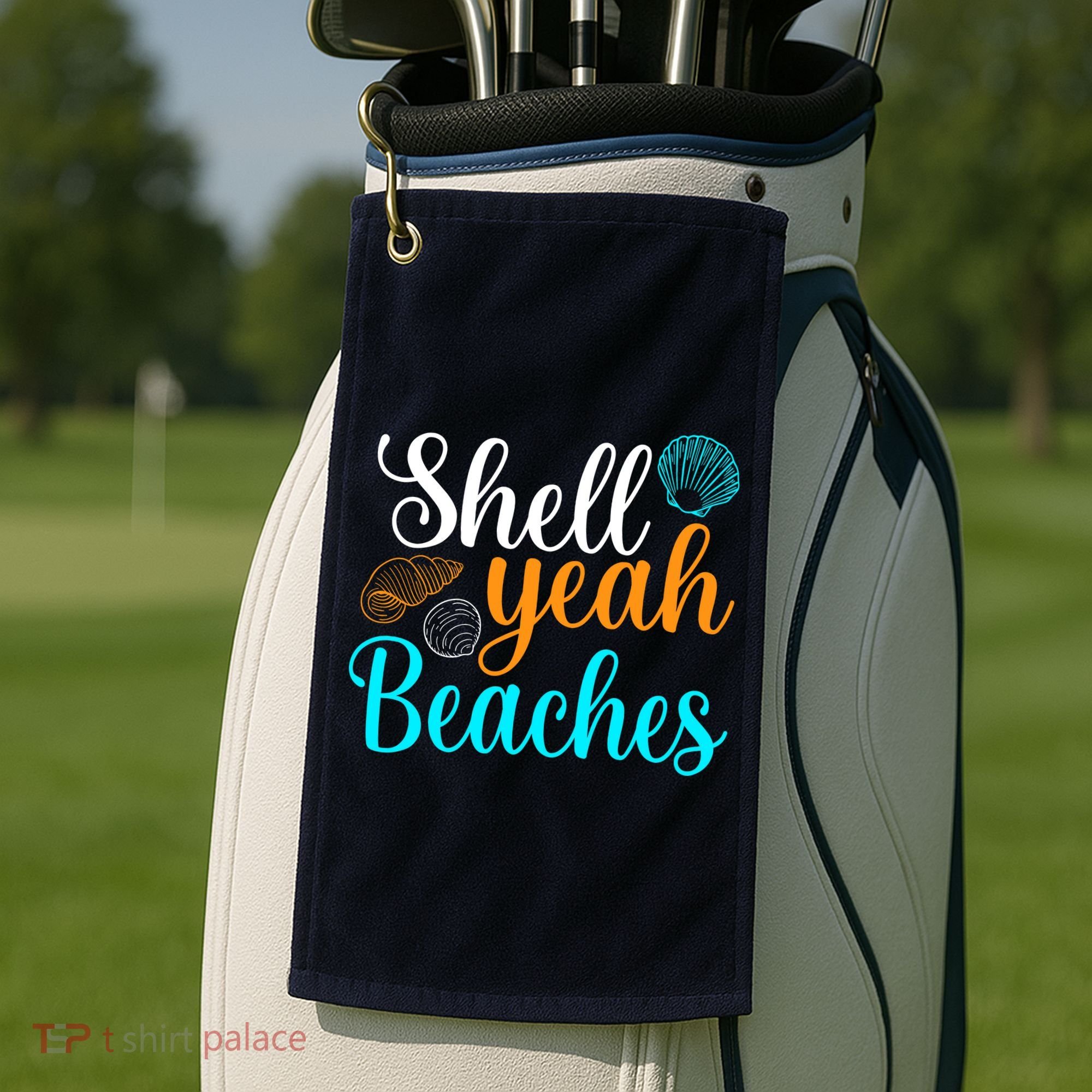 Shell Yeah Beaches Summer Vacation Tropical Cruise Golf Towel