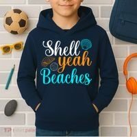 Shell Yeah Beaches Summer Vacation Tropical Cruise Kids Hoodie thumb 2