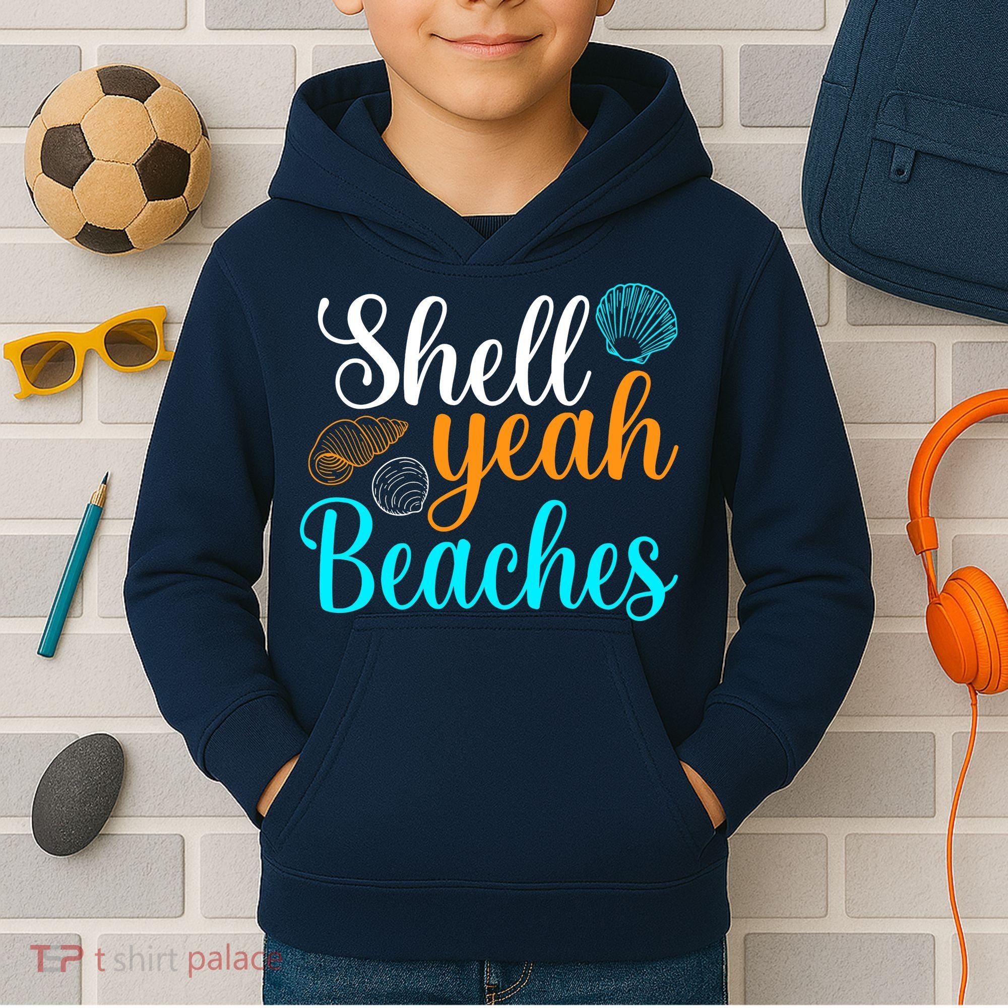 Shell Yeah Beaches Summer Vacation Tropical Cruise Kids Hoodie