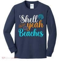 Shell Yeah Beaches Summer Vacation Tropical Cruise Kids Long Sleeve Shirt thumb 0