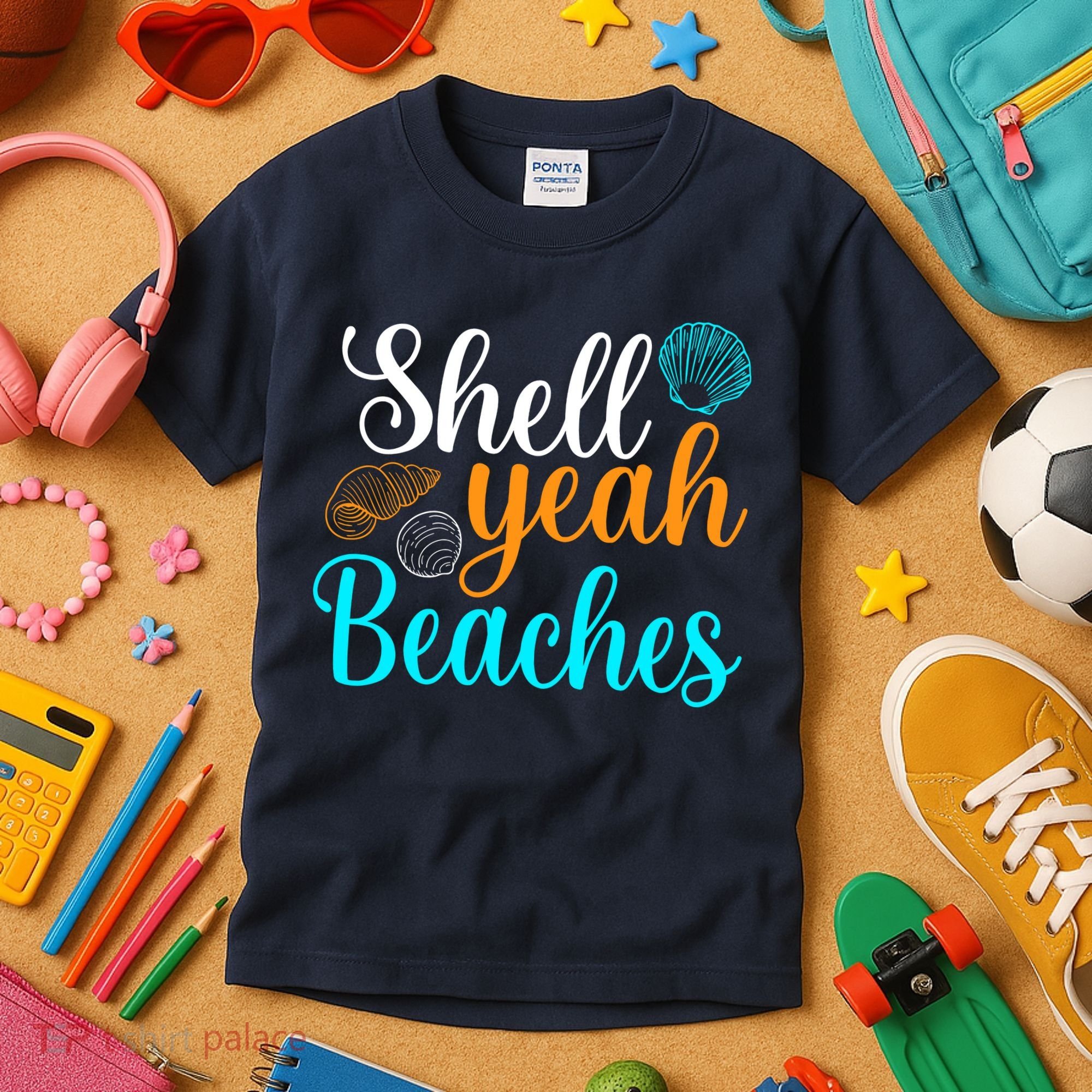 Shell Yeah Beaches Summer Vacation Tropical Cruise Kids T-Shirt
