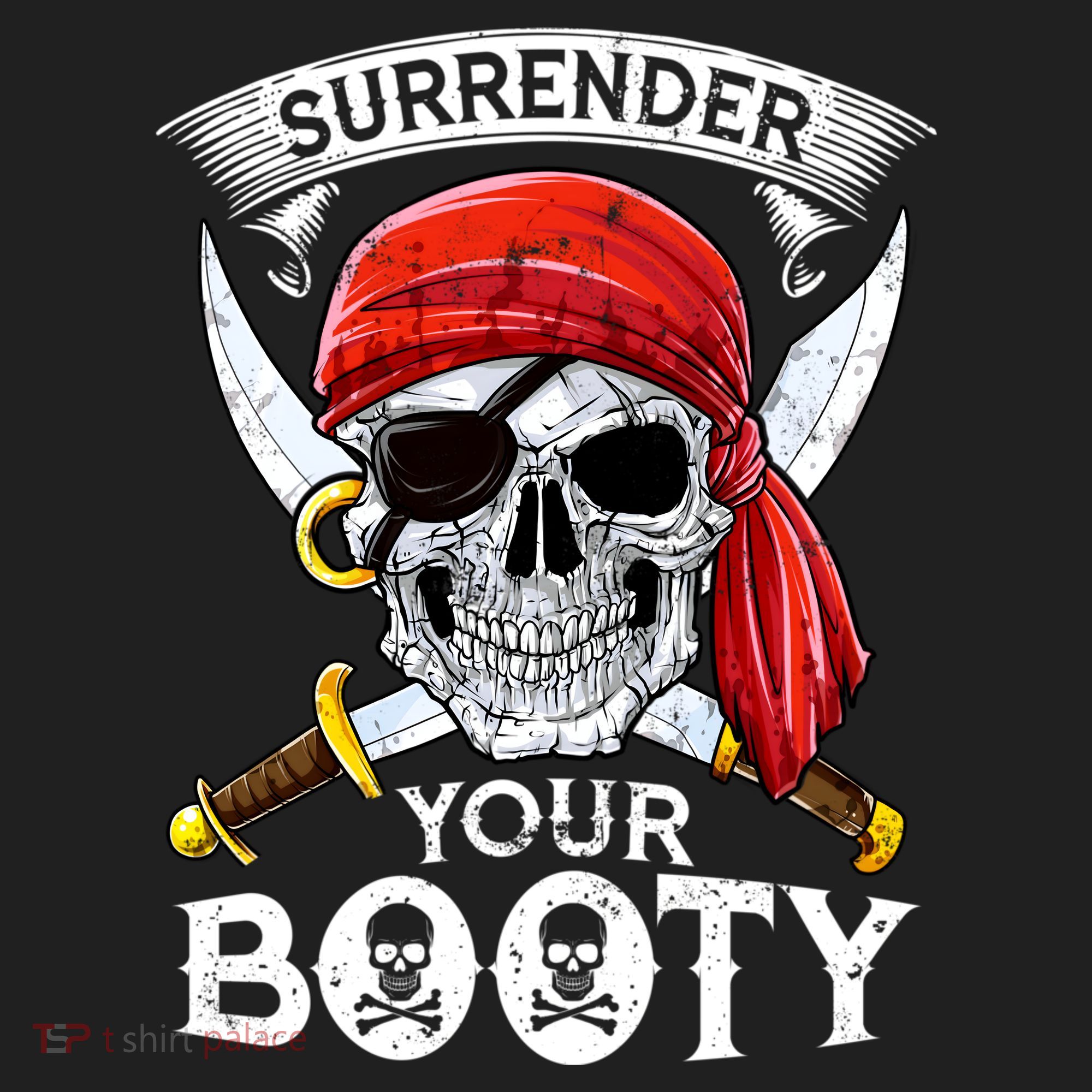 Surrender Your Booty Pirate Skull Funny Jolly Roger Women's Sweatshirt