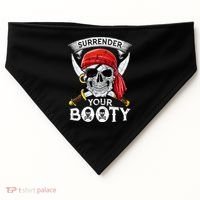 Surrender Your Booty Pirate Skull Funny Jolly Roger USA-Made Doggie Bandana thumb 0