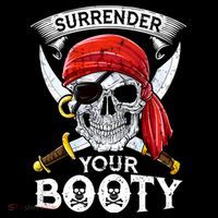 Surrender Your Booty Pirate Skull Funny Jolly Roger Sweatshirt thumb 3
