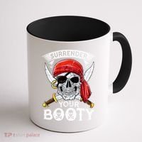 Surrender Your Booty Pirate Skull Funny Jolly Roger Coffee Mug thumb 1