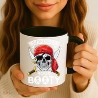 Surrender Your Booty Pirate Skull Funny Jolly Roger Coffee Mug thumb 3