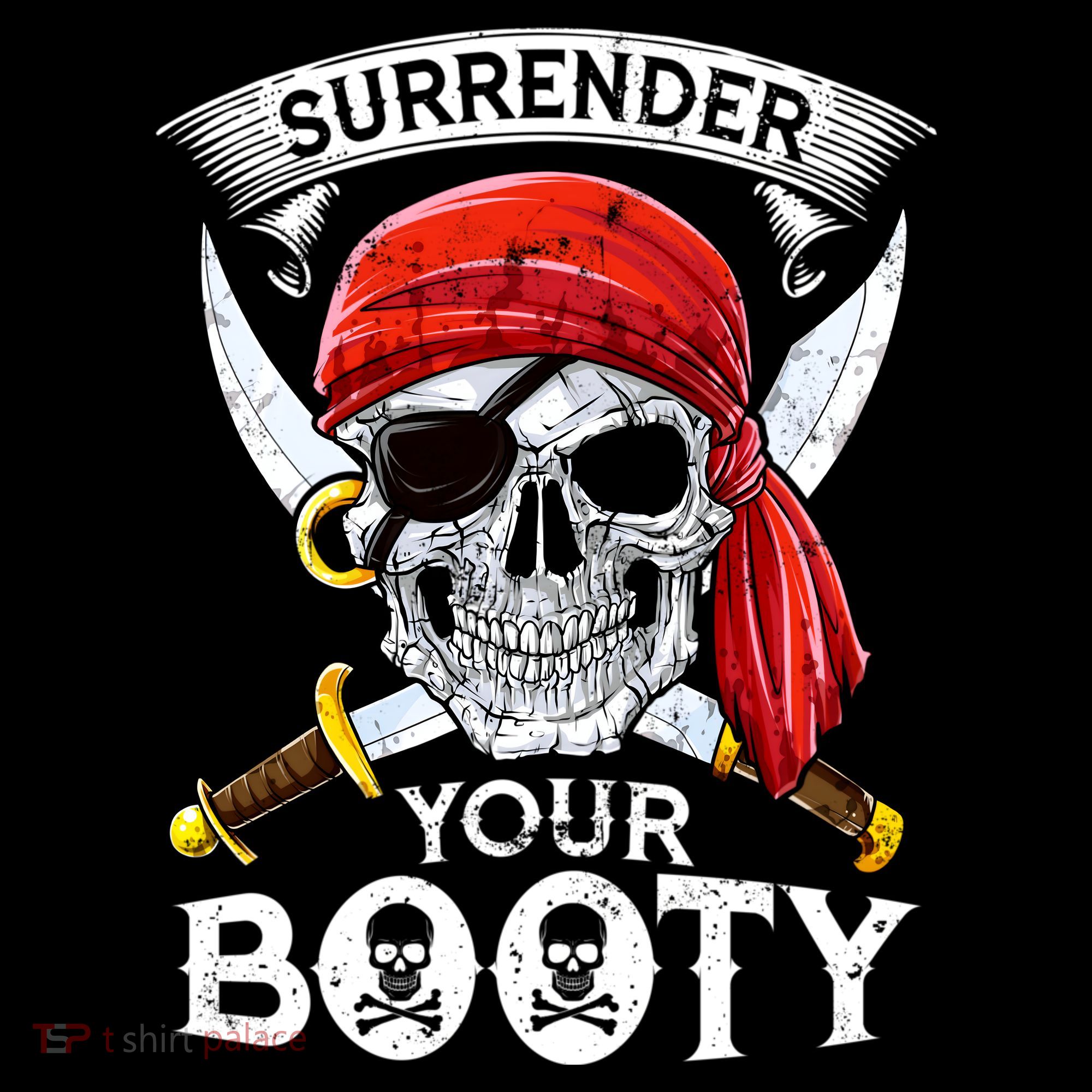 Surrender Your Booty Pirate Skull Funny Jolly Roger Women's Hoodie