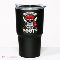Surrender Your Booty Pirate Skull Funny Jolly Roger Tumbler thumb 0