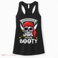 Surrender Your Booty Pirate Skull Funny Jolly Roger Women's Tank Top thumb 0
