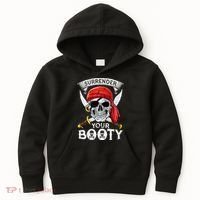 Surrender Your Booty Pirate Skull Funny Jolly Roger Kids Hoodie thumb 0