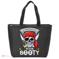 Surrender Your Booty Pirate Skull Funny Jolly Roger Tote Bag thumb 0