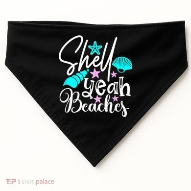 Shell Yeah Beaches Funny Beach Lover Beachcomber Shelling USA-Made Doggie Bandana