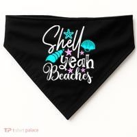 Shell Yeah Beaches Funny Beach Lover Beachcomber Shelling USA-Made Doggie Bandana thumb 0