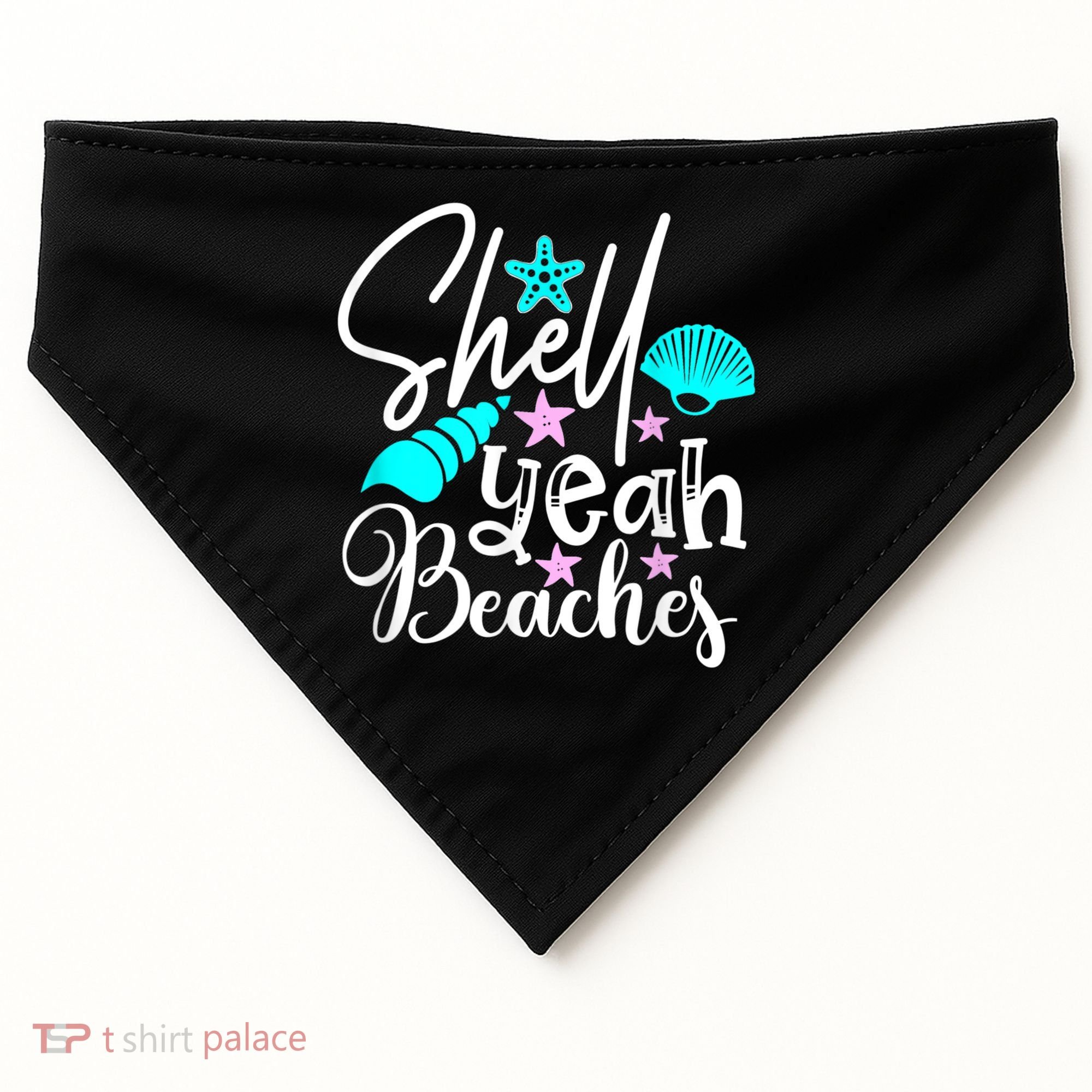 Shell Yeah Beaches Funny Beach Lover Beachcomber Shelling USA-Made Doggie Bandana