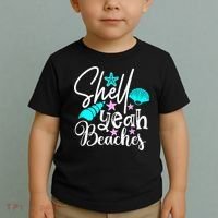 Shell Yeah Beaches Funny Beach Lover Beachcomber Shelling Toddler T-Shirt thumb 2