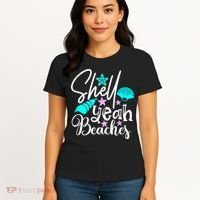 Shell Yeah Beaches Funny Beach Lover Beachcomber Shelling Women's T-Shirt thumb 4