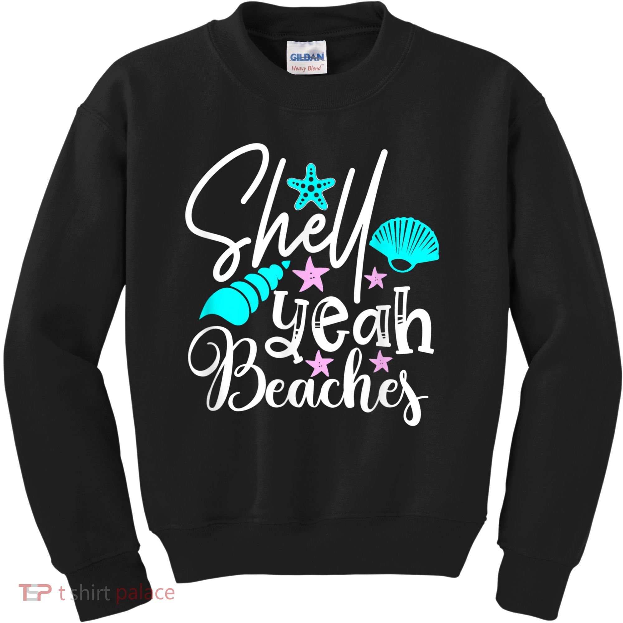 Shell Yeah Beaches Funny Beach Lover Beachcomber Shelling Kids Sweatshirt