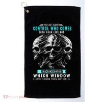 Skull You CanT Always Control Who Comes Into Your Life Golf Towel thumb 0