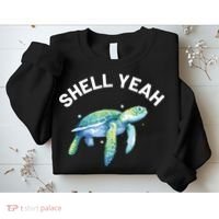 Shell Yeah Cute Tortoise Sea Turtle Lover Sweatshirt thumb 2