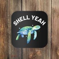 Shell Yeah Cute Tortoise Sea Turtle Lover Coaster thumb 0