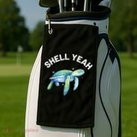 Shell Yeah Cute Tortoise Sea Turtle Lover Golf Towel thumb 2