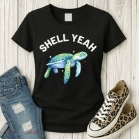 Shell Yeah Cute Tortoise Sea Turtle Lover Women's T-Shirt thumb 3