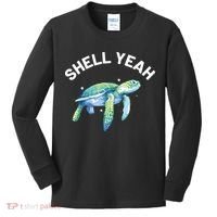 Shell Yeah Cute Tortoise Sea Turtle Lover Kids Long Sleeve Shirt thumb 0